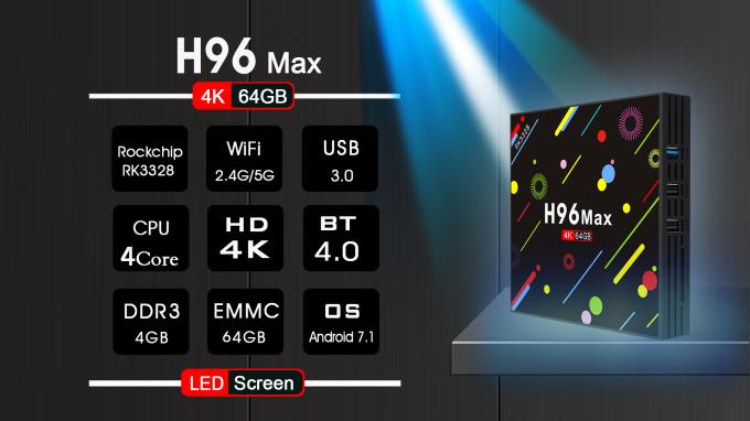 5G 와이파이와 지도된 스크린 텔레비젼 상자를 가진 H96 최대 4G 64G RK3328 인조 인간 7.1 KODI17.3